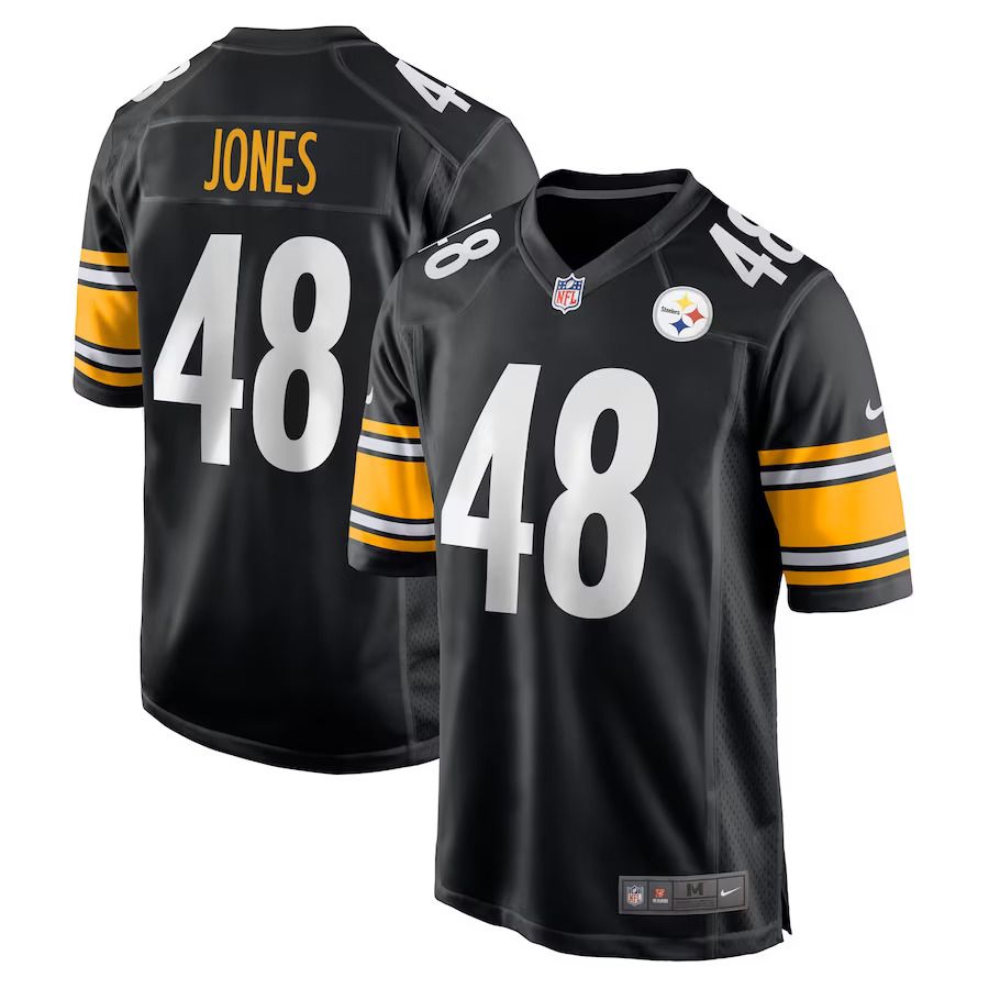 Men Pittsburgh Steelers 48 Jamir Jones Nike Black Team Game Player NFL Jersey